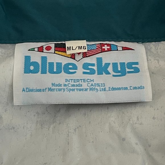 VTG Golf Colorblock Zip Up Jacket By Blue Skys Made In Canada, Size L - Picture 4 of 6